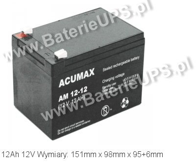 Akumulator 12V 12Ah ACUMAX AM 12-12. 12 12 AGM.