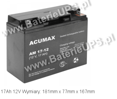 Akumulator 12V 17Ah ACUMAX AM 17-12. 12 17 AGM.