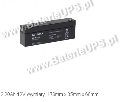 Akumulator 12V 2.2Ah ACUMAX AM 2,2-12. 12 2 AGM.