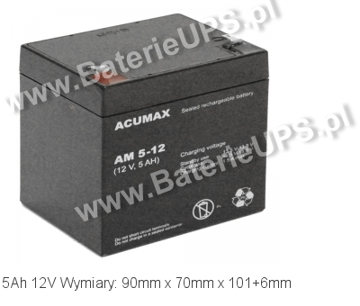 Akumulator 12V 5Ah ACUMAX AM 5-12. 12 5 AGM. Akumulator 12V 5Ah ACUMAX AM 5-12. 12 5 AGM.