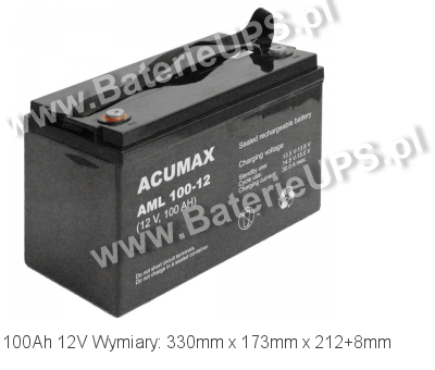 Akumulator 12V 100Ah ACUMAX AML 100-12. 12 100 AGM.