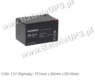 Akumulator 12V 12Ah ACUMAX AML 12-12. 12 12 AGM.