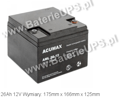 Akumulator 12V 26Ah ACUMAX AML 26-12. 12 26 AGM.