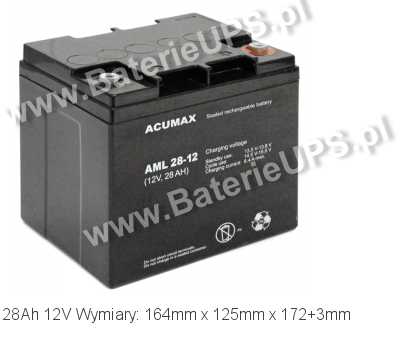 Akumulator 12V 28Ah ACUMAX AML 28-12. 12 28 AGM.