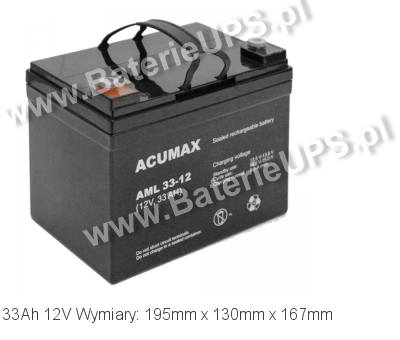 Akumulator 12V 33Ah ACUMAX AML 33-12. 12 33 AGM.