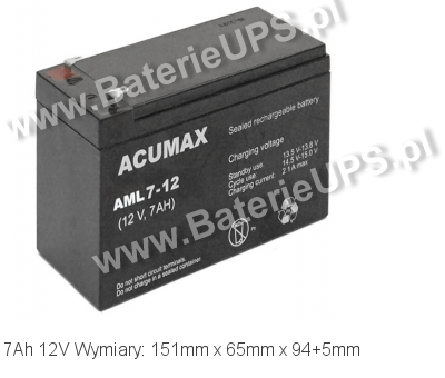 Akumulator 12V 7Ah ACUMAX AML 7-12. 12 7 AGM.