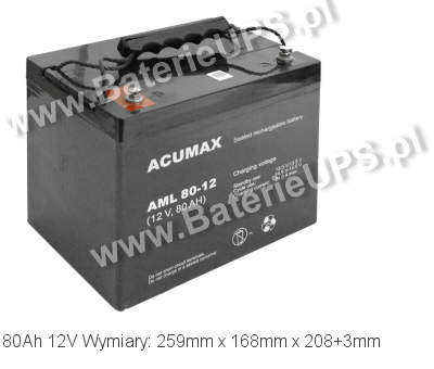 Akumulator 12V 80Ah ACUMAX AML 80-12. 12 80 AGM.