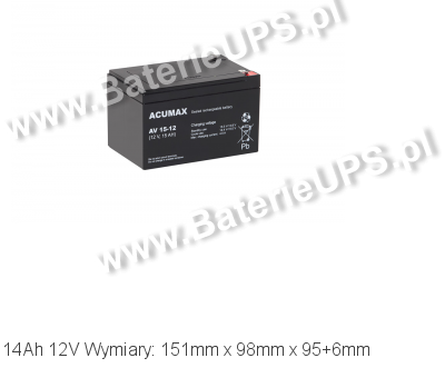 Akumulator 12V 14Ah ACUMAX AV 15-12. 12 15 AGM.