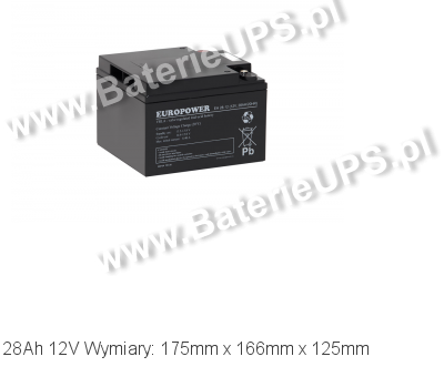 Akumulator 12V 28Ah EUROPOWER EH 28-12. 12 28 AGM.