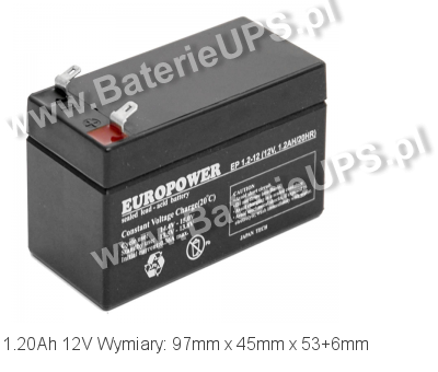 Akumulator 12V 1.2Ah EUROPOWER EP 1,2-12. 12 1 AGM.