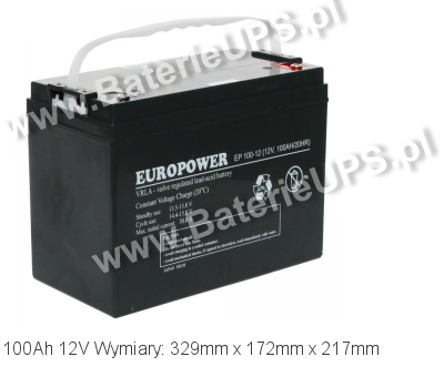 Akumulator 12V 100Ah EUROPOWER EP 100-12. 12 100 AGM.