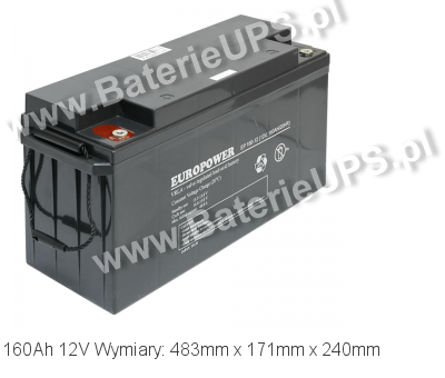 Akumulator 12V 160Ah EUROPOWER EP 160-12. 12 160 AGM.