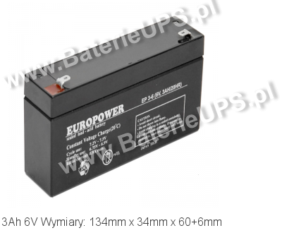 Akumulator 6V 3Ah EUROPOWER EP 3-6. 6 3 AGM.