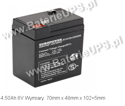 Akumulator 6V 4.5Ah EUROPOWER EP 4,5-6. 6 4 AGM.