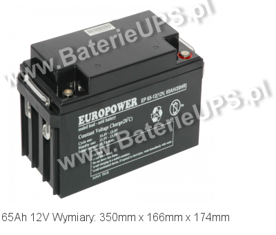 Akumulator 12V 65Ah EUROPOWER EP 65-12. 12 65 AGM. Akumulator 12V 65Ah EUROPOWER EP 65-12. 12 65 AGM.