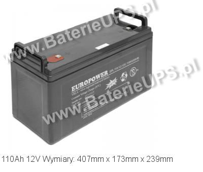 Akumulator 12V 110Ah EUROPOWER EPL 110-12. 12 110 AGM. Akumulator 12V 110Ah EUROPOWER EPL 110-12. 12 110 AGM.