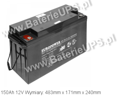 Akumulator 12V 150Ah EUROPOWER EPL 150-12. 12 150 AGM. Akumulator 12V 150Ah EUROPOWER EPL 150-12. 12 150 AGM.