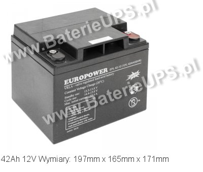 Akumulator 12V 42Ah EUROPOWER EPL 42-12. 12 42 AGM. Akumulator 12V 42Ah EUROPOWER EPL 42-12. 12 42 AGM.