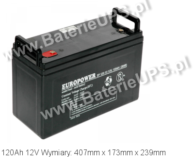 Akumulator 12V 120Ah EUROPOWER EPS 120-12. 12 120 AGM.